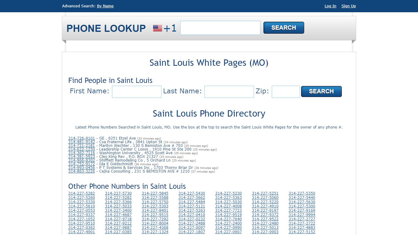 Saint Louis White Pages - Saint Louis Phone Directory Lookup